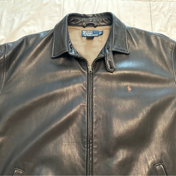 Polo Ralph Lauren Dark Leather Jacket - Picture 2 of 8